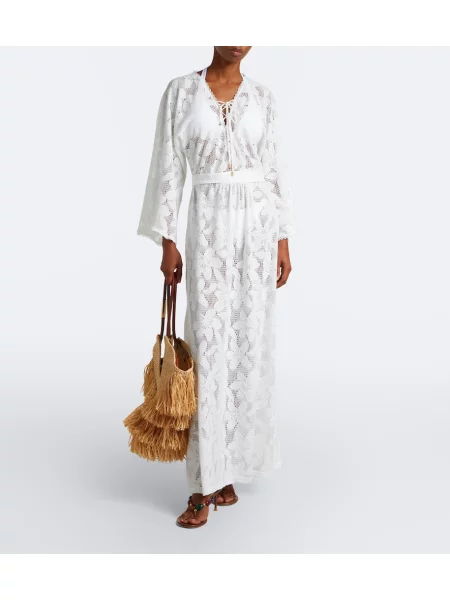 Rochie Melissa Odabash cu model floral din dantelă alb