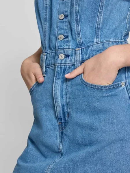Levi's sukienka ICONIC BUTTON THRU DRESS mini dopasowana niebieski