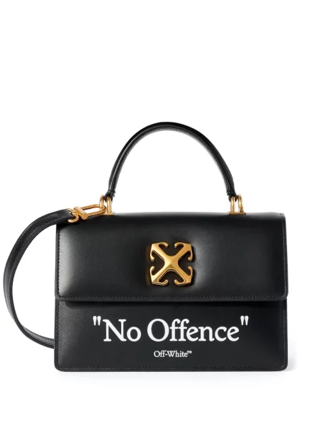Geantă shopper Off-white din piele alb