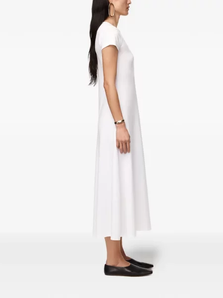Rochie midi Another Tomorrow în linie A alb