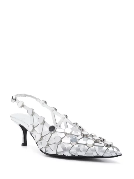 Pantofi cu toc The Attico argintiu