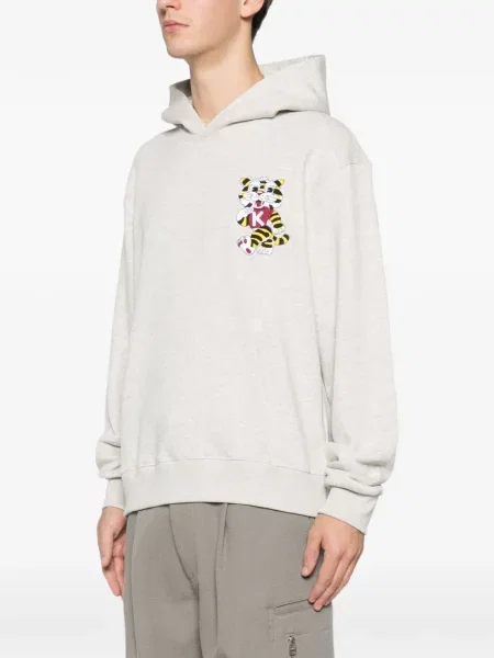 Hoodie Kenzo με ρίγες τίγρη γκρι