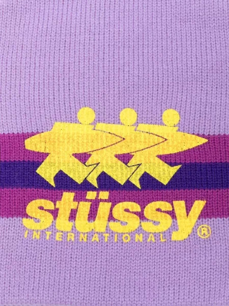 Ριγέ σκούφος Stüssy με σχέδιο μωβ