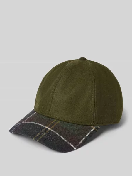 Czapka z daszkiem z mieszanki wełny Barbour zielona