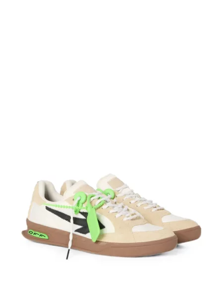 Sneakerși Off-white din piele de căprioară alb