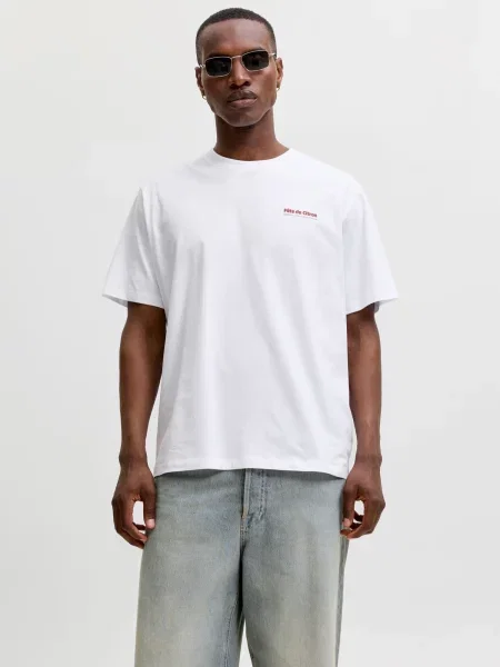 JACK & JONES Tričko JJLEMON limetková / trávovo zelená / karmínovo červená biela