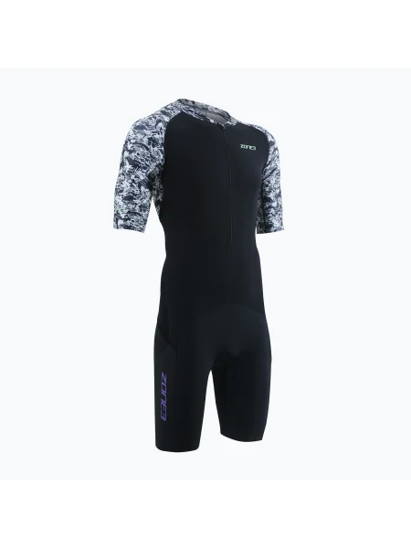 Мъжки костюм за триатлон Lava с къс ръкав white/gravel бяло