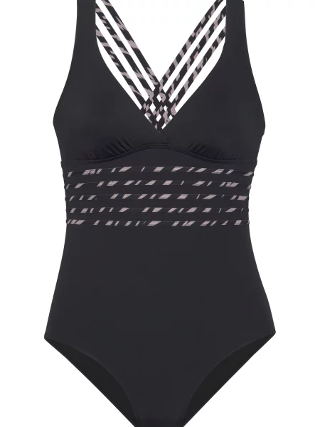 LASCANA Enodelne kopalke bež črna