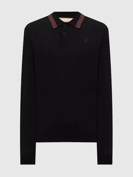Поло з окантуванням Trussardi чорне