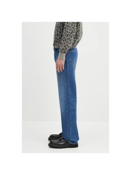 Jeansy straight leg Lacoste niebieskie