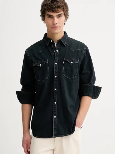 Jeans srajca Levi's BARSTOW WESTERN STANDARD črna