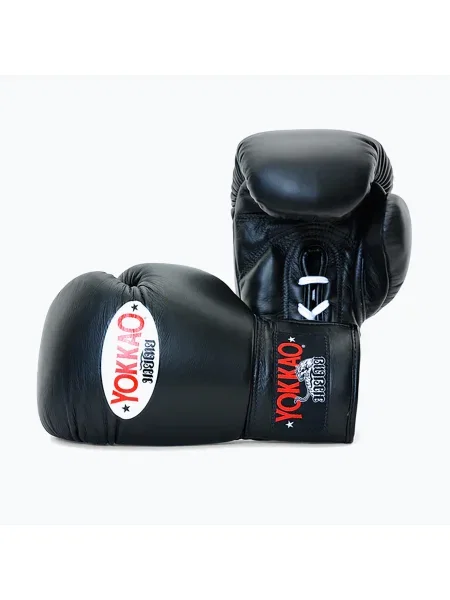 Mănuși de box pentru bărbați YOKKAO Matrix Lace Up black negru