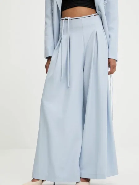 Answear Lab spodnie szerokie high waist niebieski