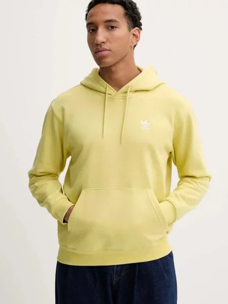 Pulover adidas Originals Essentials s kapuco rumena