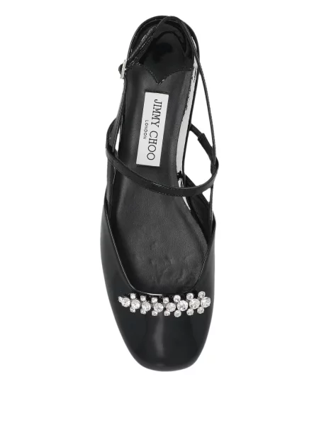 Pantofi cu toc Jimmy Choo slingback de cristal negru