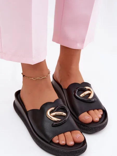 Sandale S. Barski din piele negru