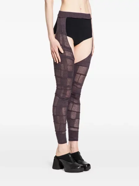 Spodnie w kratę Halos w kratę fioletowe