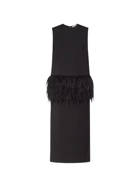 Rochie midi Loulou De Saison cu pene negru