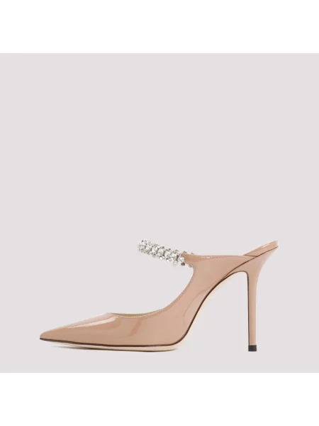 Klapki Jimmy Choo skórzane fioletowe