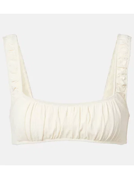 Dzianinowy bikini Montce prążkowany biały