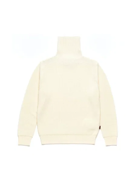 Lniany sweter z golfem Sebago biały
