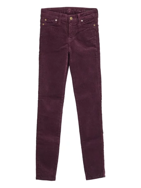 Pantaloni 7 For All Mankind de catifea cord roșu
