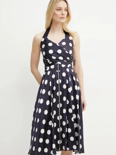 Patou rochie marin midi evazati albastru