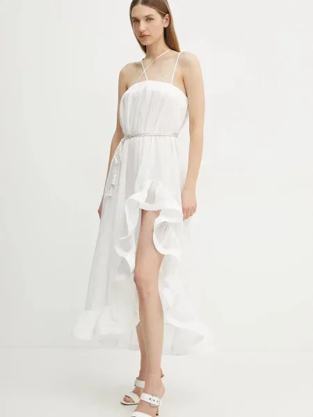 Simona Corsellini sukienka midi rozkloszowana biały