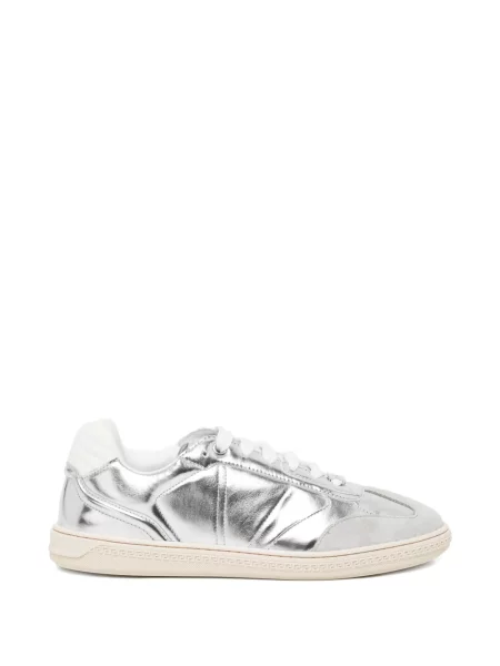 Sneakerși Versace cu șireturi din dantelă argintiu