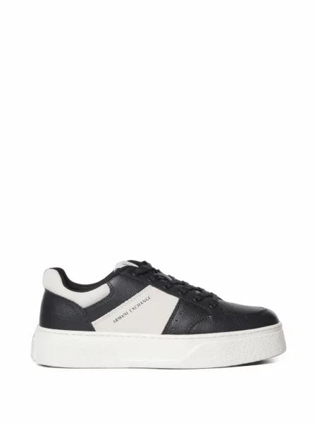 Sneakerși Armani Exchange cu imagine negru