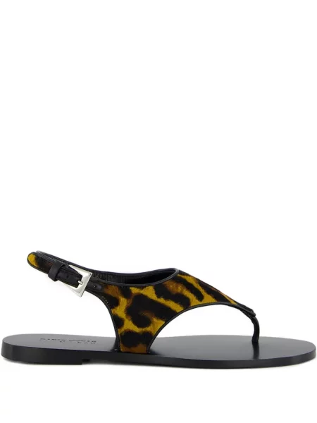 Sandale Paris Texas fără toc cu imagine cu model leopard maro
