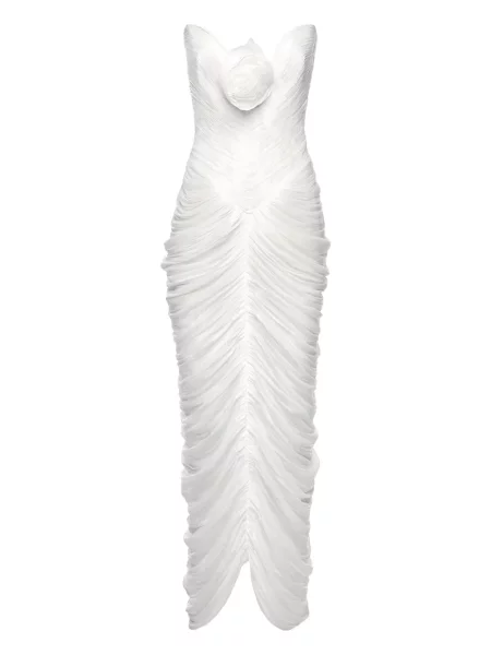 Rochie maxi Ana Radu drapată de costum alb