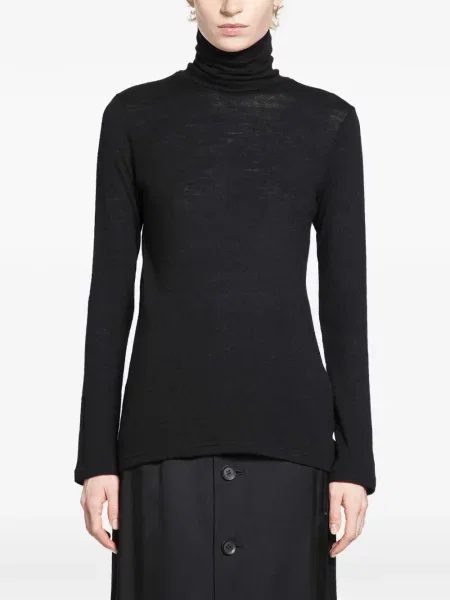 Top Yohji Yamamoto de lână negru
