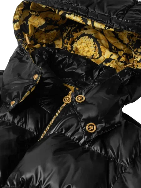 Geacă cu puf Versace cu glugă negru