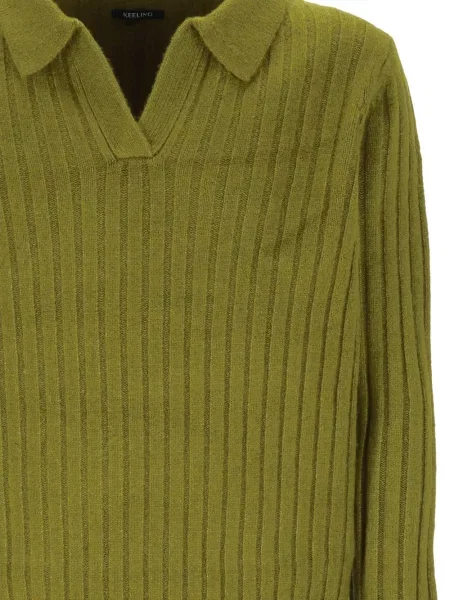Gulerat tricou polo Keeling verde