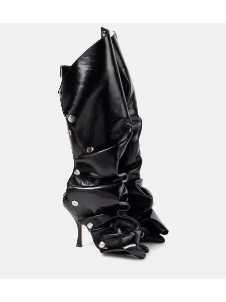 Kožené cvaknutí kozačky Y/project černé