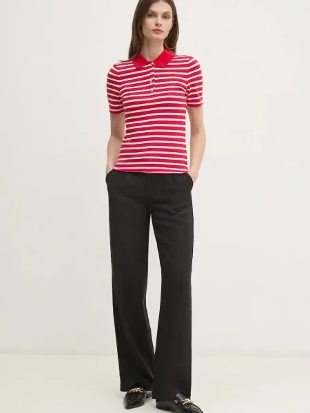 Tommy Hilfiger Polo majica Slim Fit rdeča