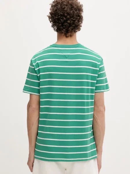 T-shirt o kroju regular fit z czystej bawełny Tommy Jeans zielona