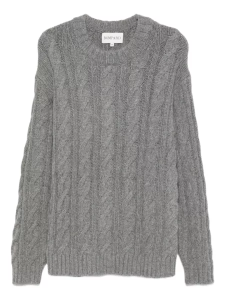Sweter Eric Bompard z okrągłym dekoltem szary