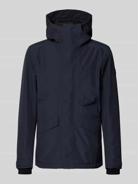 Kurtka o kroju regular fit z kapturem model Adam' Didriksons granatowa