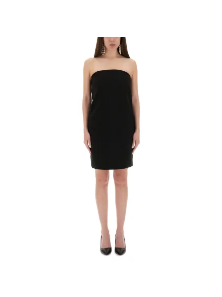 Sukienka mini Moschino z kokardką bez ramiączek czarna