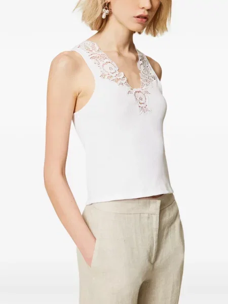 Top Twinset tricotate alb