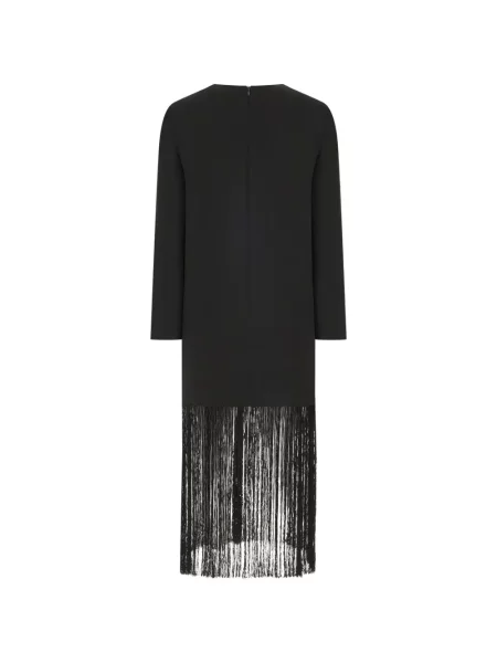 Rochie midi Antonelli cu franjuri cu decolteu în V negru