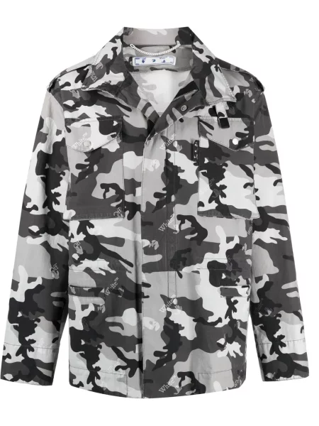 Geacă Off-white cu imagine cu model camuflaj