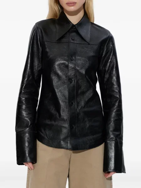 Cămașă Ami Paris din piele negru