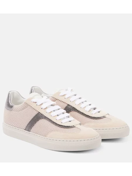 Sneakerși Brunello Cucinelli din piele bej