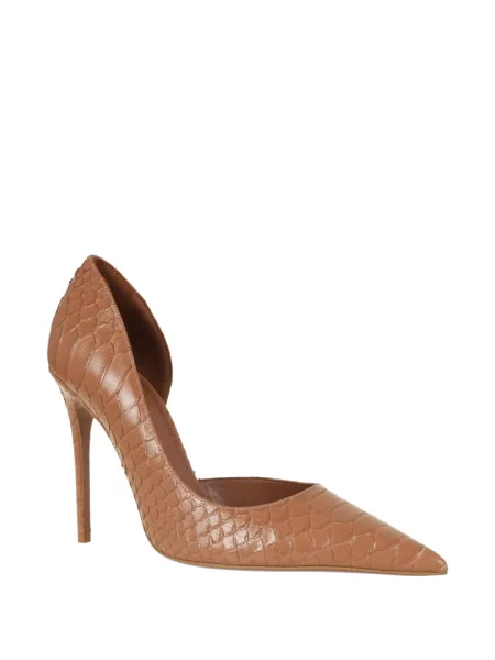 Pantofi cu toc Paris Texas cu model piele de șarpe maro