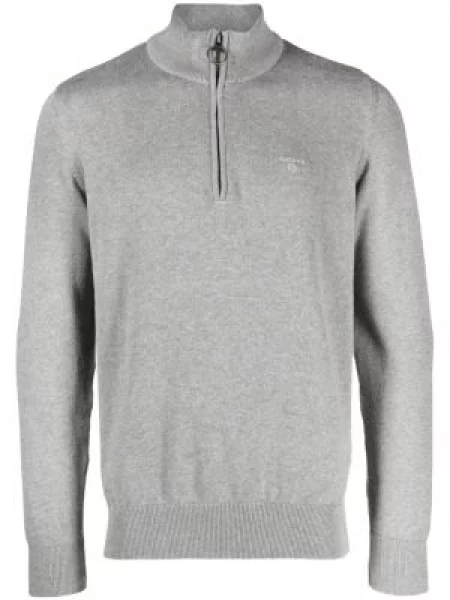 Pulover Barbour cu broderie gri