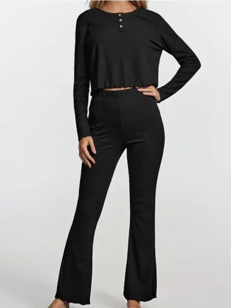 Піжамний комплект із двох предметів чорний