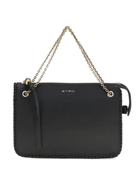 Geanta crossbody Etro din piele țesută negru